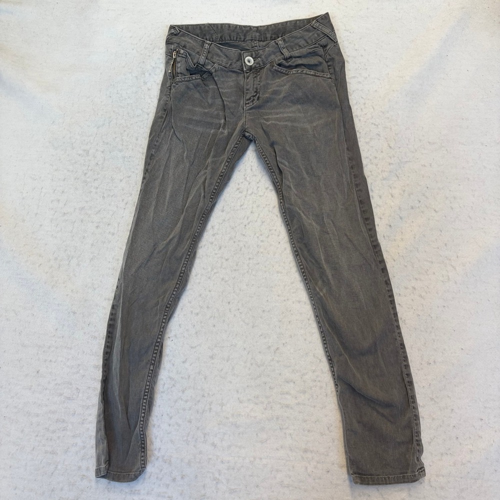 55DSL Pants Women 27 Gray Skinny Low Rise Stretch Denim Jeans